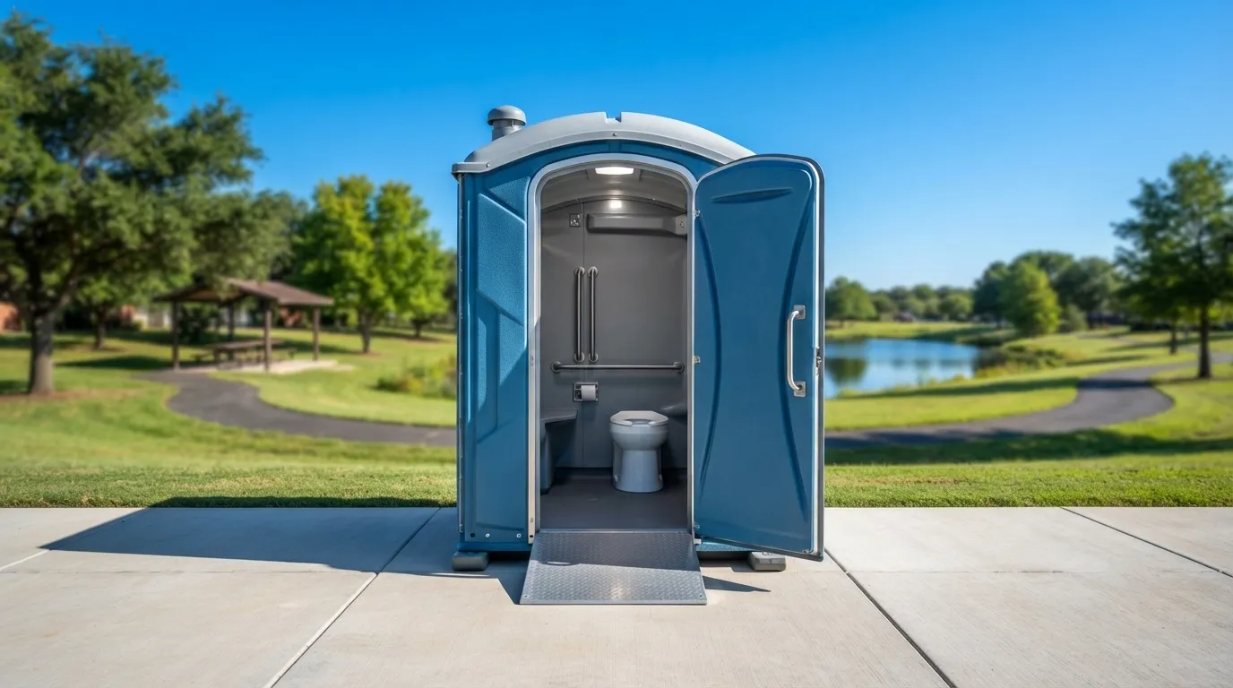 ADA accessible porta potty from our Auburn fleet
